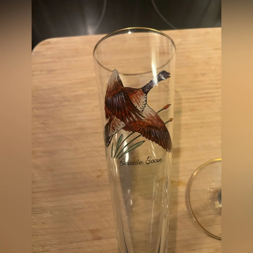 2 Vintage federal glass sportsman Pilsner glasses